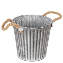 kohteita Koristeellinen ruukku istutukseen, metallinen ruukku kahvoilla, metallikoriste shabby chic Ø21.5cm