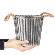 kohteita Koristeellinen ruukku istutukseen, metallinen ruukku kahvoilla, metallikoriste shabby chic Ø21.5cm