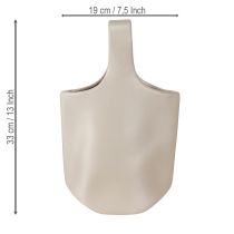 kohteita Koristemaljakko keraaminen laukku Shopper Grey 19×4,5×33 cm