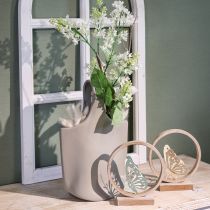 kohteita Koristemaljakko keraaminen laukku Shopper Grey 19×4,5×33 cm