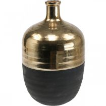 Koristemaljakko musta/kulta keraaminen maljakko iso Ø21cm K37.5cm