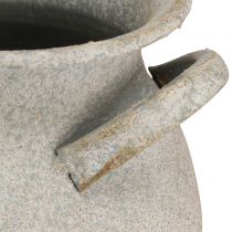 kohteita Koristeellinen maljakko kahvoilla vintage istutuskone metallin harmaa H13cm