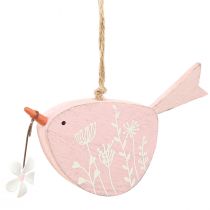 kohteita Koristeellinen lintu kevät koristeena riippuva koriste puu pinkki 15×8,5cm