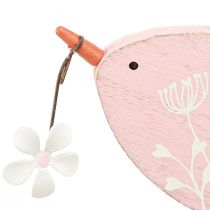 kohteita Koristeellinen lintu kevät koristeena riippuva koriste puu pinkki 15×8,5cm