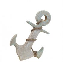 kohteita Anchor Deco Wood Maritime Deco White Blue 24,5cmx14,5cm