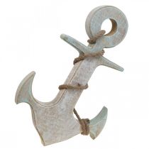 kohteita Anchor Deco Wood Maritime Deco White Blue 42cmx25cmx3.5cm