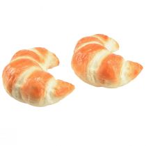 Koristeellinen croissant-keinoruokanukke 10cm 2kpl