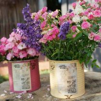 kohteita Koristeellinen pelti, aprikoosi, metallinen kukkaruukku, kesäkoriste, Ø15,5cm K15cm