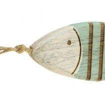 Deco kala meririippuva koriste puinen kala sininen L16cm 4kpl