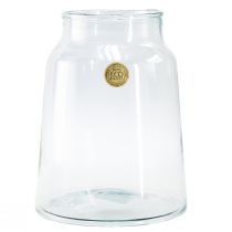 Koristeellinen lasimaljakko kukkamaljakko retrokirkas Ø22,5cm K29cm