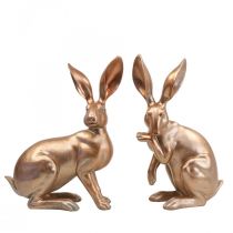 Deco pupu kultainen istuinpari pääsiäispuput H30,5cm 2kpl