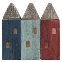 Deco Wooden Houses Shabby Chic Maritime Deco H14cm 3kpl