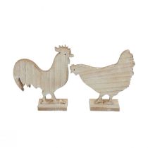 kohteita Koristeellinen kana pääsiäiskoristelu puinen pöytäkoriste 14,5cm 2 kpl setti