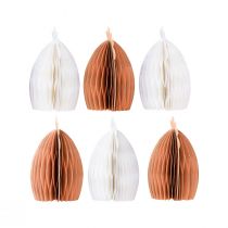 kohteita Koristeellinen kanan kennopaperi valkoinen oranssi 5,5×3,5×6cm 6 kpl