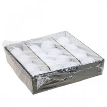 kohteita Valkoiset pallokynttilät, laadukkaat pöytäkoristeet, tunnelmallinen valaistus häihin, adventti, Ø60 mm, 16 kpl:n setti