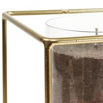 kohteita Koristeellinen kynttilänjalka kultainen metalli lyhtylasi 12×12×13cm