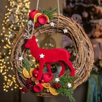 Deco Wreath Vine Ø25cm Ruskea Luonnollinen seppele oksista pöytäkoristeita