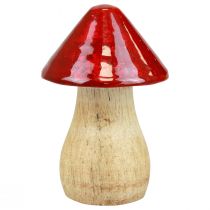 kohteita Koristesienet puiset sienet punainen kiiltävä syyskoristeet H6/8/10cm 3 kpl setti