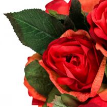 Deco ruusukimppu tekokukat ruusut punainen H30cm 8kpl