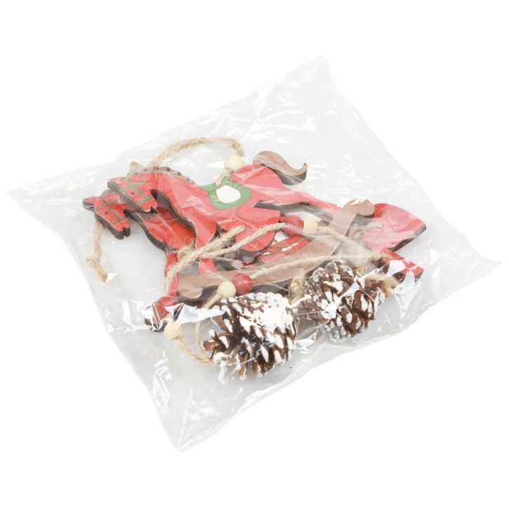 kohteita Koristeellinen keinuhevonen puinen riippukoristeet joulunpunainen 37cm 2kpl