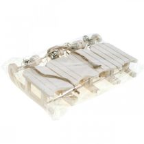 kohteita Koristereki valkoinen hopea kellonauhalla L13cm 4 kpl