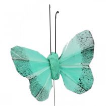 Deco-perhonen lanka vihreä, sininen 5-6cm 24p