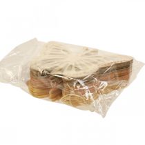 kohteita Koristeperhoset koristehenkari beige/pinkki/keltainen 12cm 12 kpl