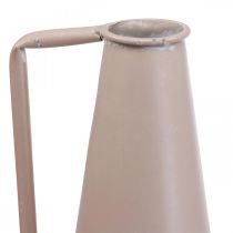 kohteita Koristeellinen metallinen maljakko, koristeellinen kannu, vaaleanpunainen, kartiomainen, vintage-kukkamaljakko, 38 cm