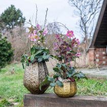 Koristeellinen maljakko metallimaljakko vintage messinkiä Ø43/30cm 2 kpl setti