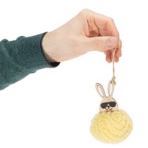 kohteita Pääsiäispupun koriste, ripustettava, pörröinen pupu, keltainen, Ø7cm, 6 kpl