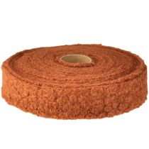 kohteita Koristenauha punaruskea leveä kangasnauha villan näköinen 40mm 8m