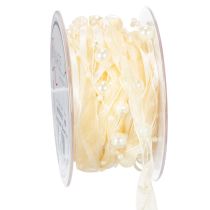 kohteita Koristeellinen helminauha, kermanvärinen, 20 mm, 5 m