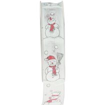 kohteita Lahjanauha Joulun lumiukko punainen valkoinen 25mm 15m