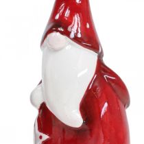 kohteita Joulupukin figuuri Nicholas punainen, valkoinen keraaminen K13,5cm 2kpl