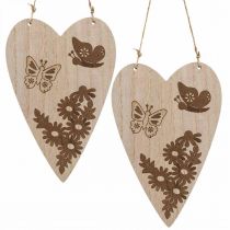 Deco ripustin puinen deco sydän perhonen deco 13,5x20cm 6kpl