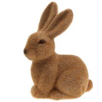 kohteita Koristeellinen pupu flokoitu ruskea pääsiäispupu koriste 15cm 4 kpl