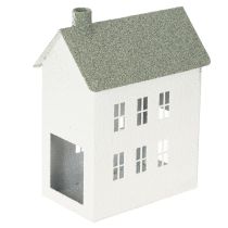kohteita Koristeellinen metallinen talonmuotoinen talo ikkunoilla ja savupiipulla, 22 cm