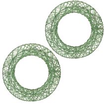 kohteita Vihreä koristeellinen metalliverkkokranssi tee-se-itse-projekteihin, 19 cm, 2 kpl