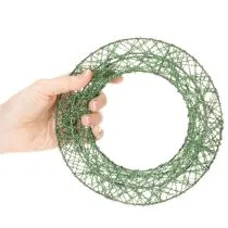 kohteita Vihreä koristeellinen metalliverkkokranssi tee-se-itse-projekteihin, 19 cm, 2 kpl