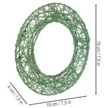kohteita Vihreä koristeellinen metalliverkkokranssi tee-se-itse-projekteihin, 19 cm, 2 kpl