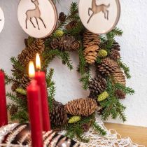 Deco seppele kuusen ja käpyjen kanssa vihreä Ø25cm