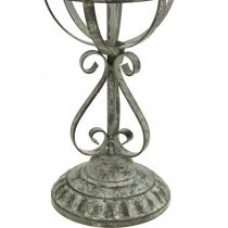 Koristeesine, seppelepidike, metallikoristeet harmaa, ruskea, valkoinen shabby chic H62,5cm Ø16cm