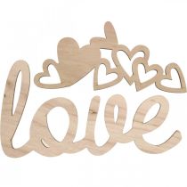 Hearts &quot;Love&quot; puinen koristelu luonnollinen magneettikoristekyltillä 20,5/25cm 6 kpl