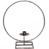 kohteita Koristesormus metallinen kynttilänjalka hopea shabby chic Ø32cm