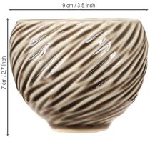 kohteita Koristekulho Keraaminen Spiral Decor Beige Ruskea Ø9cm 4kpl