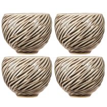kohteita Koristekulho Keraaminen Spiral Decor Beige Ruskea Ø9cm 4kpl