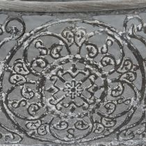 kohteita Koristeellinen metallinen kulho, soikea kuvio, harmaa, 25,5/29/34,5 cm, 3 kpl:n setti