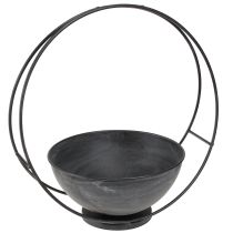 kohteita Koristeellinen metallikulho koristeellisella antrasiittirenkaalla Ø22,5cm K33cm