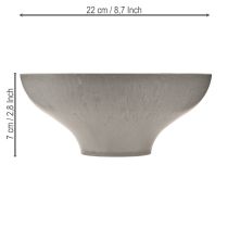 kohteita Koristeellinen kulho jalustalla, pyöreä kukkamalja, harmaa, Ø19cm, K8cm