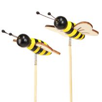 kohteita Koristeellinen tulppa mehiläinen koriste puu musta keltainen 6cm K35cm 8 kpl
